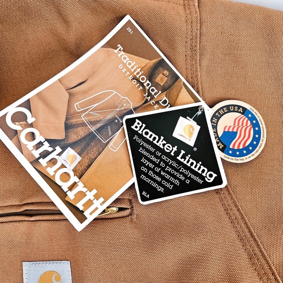 Vtg Carhartt Detroit J01 Canvas Duck Jacket 48 Reg Blanket Lining Brown New NWT - Picture 5 of 12